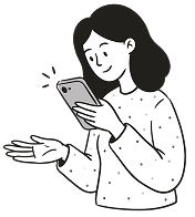 Girl scanning food